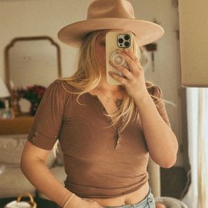 NWT Bohme Brown Boho top